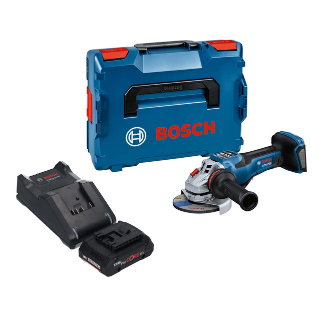 Bosch GWS 18V-15 PSC Professional cordless angle grinder 18 V 125 mm BITURBO Brushless + 1x ProCORE rechargeable battery 4.0 Ah + charger + L-Boxx
