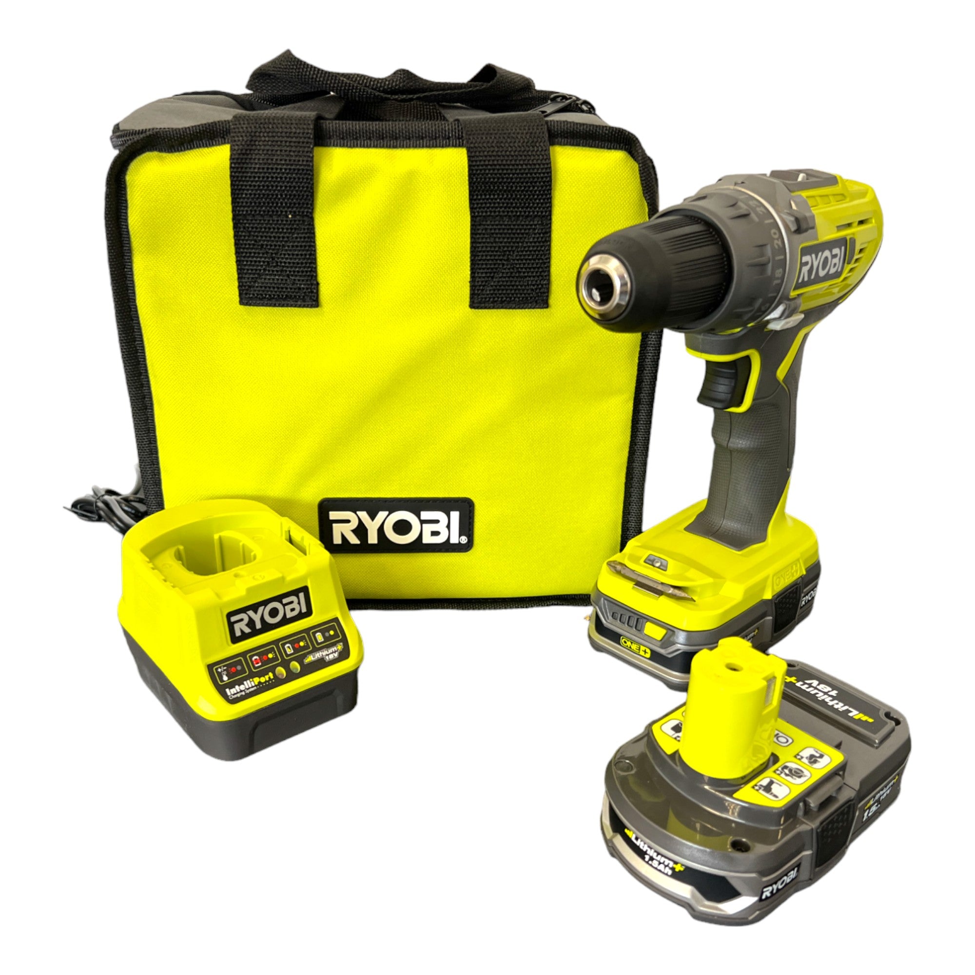 RYOBI R18DD3 215S Akku Bohrschrauber 18 V 50 Nm 5133003774 2x Akku 1 5 Ah Ladegeraet Tasche 0 - toolbrothers