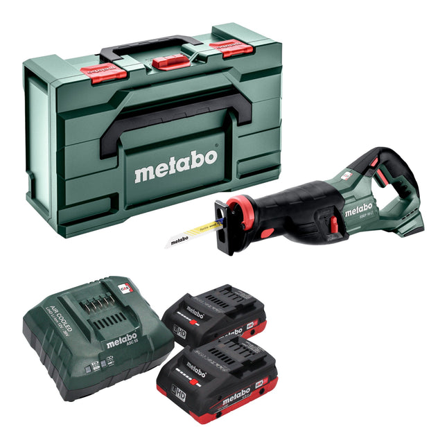 Akumulatorowa pilarka szablasta Metabo SSEP 18 LT 18 V 32 mm + 2x akumulator LiHD 4,0 Ah + ładowarka + Metabox