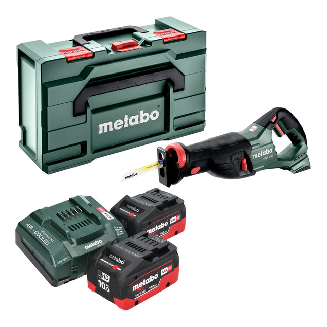 Akumulatorowa pilarka szablasta Metabo SSEP 18 LT 18 V 32 mm + 2x akumulator LiHD 10,0 Ah + ładowarka + Metabox