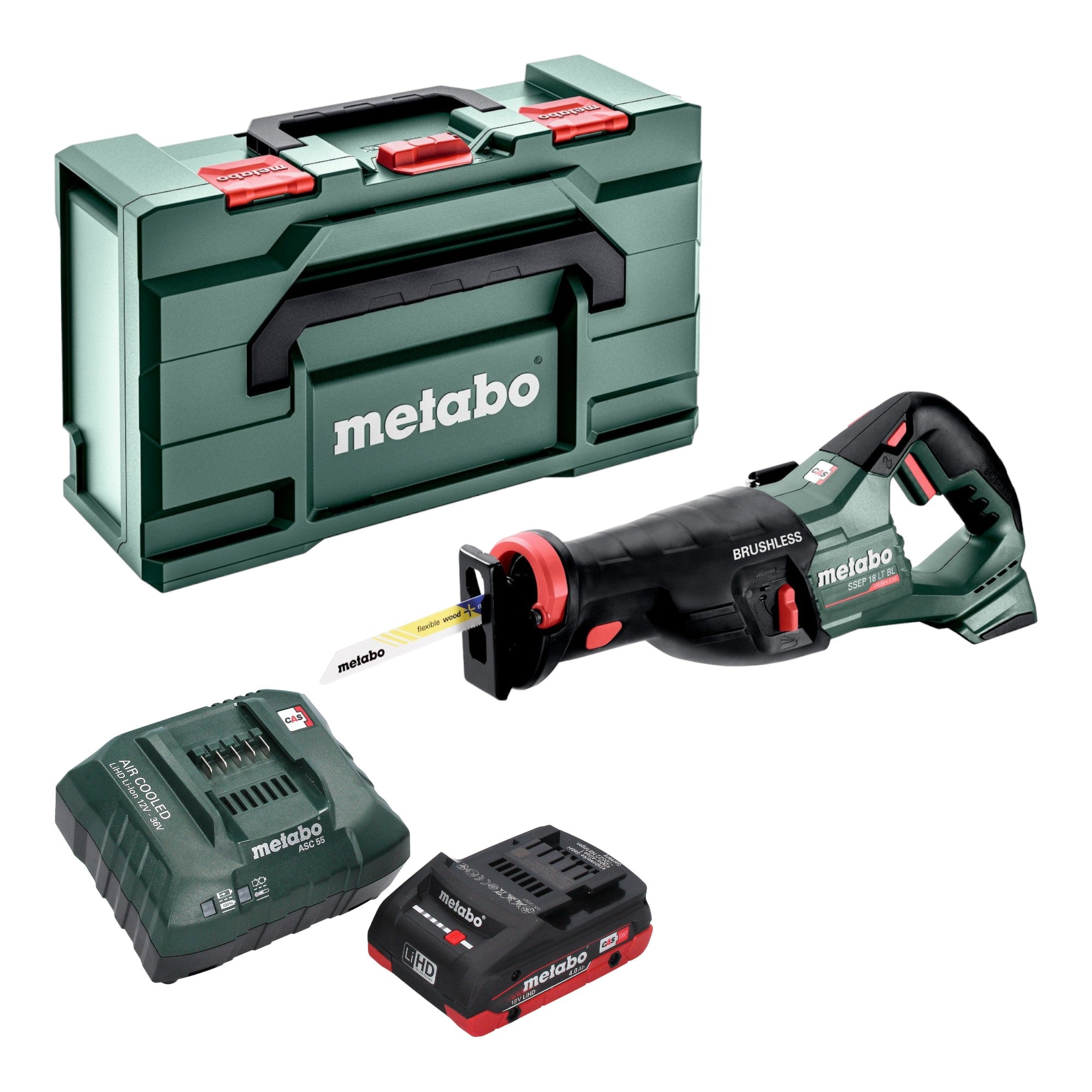 Metabo SSEP 18 LT BL Akku Saebelsaege 18 V 32 mm Brushless 1x LiHD Akku 4 0 Ah Ladegeraet Metabox 0 - toolbrothers