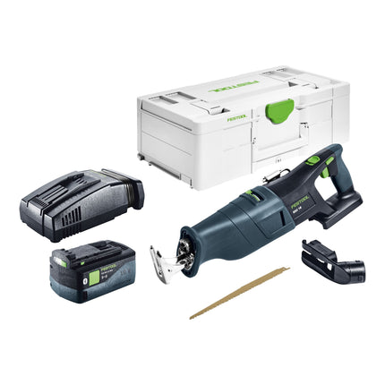 Festool RSC 18 EB-Basic akumulatorowa pilarka szablasta 18 V bezszczotkowa + 1x akumulator 5,0 Ah + szybka ładowarka + systainer