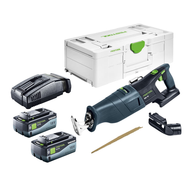 Festool RSC 18 EB-Basic cordless reciprocating saw 18 V brushless + 2x battery 8.0 Ah + quick charger + Systainer