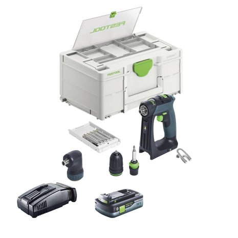 Festool CXS 18-Basic-Set akumulatorowa wiertarko-wkrętarka 18 V 40 Nm bezszczotkowa + 1x akumulator 4,0 Ah + szybka ładowarka + systainer