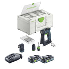 Festool CXS 18-Juego básico taladro atornillador inalámbrico 18 V 40 Nm sin escobillas + 2 baterías 4,0 Ah + cargador rápido + systainer