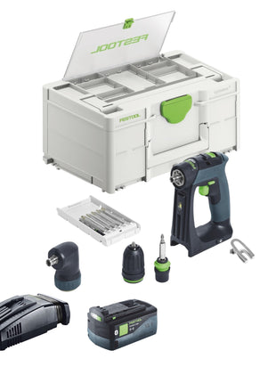 Festool CXS 18-Basic-Set Perceuse-visseuse sans fil 18 V 40 Nm Brushless + 1x batterie 5,0 Ah + chargeur rapide + Systainer