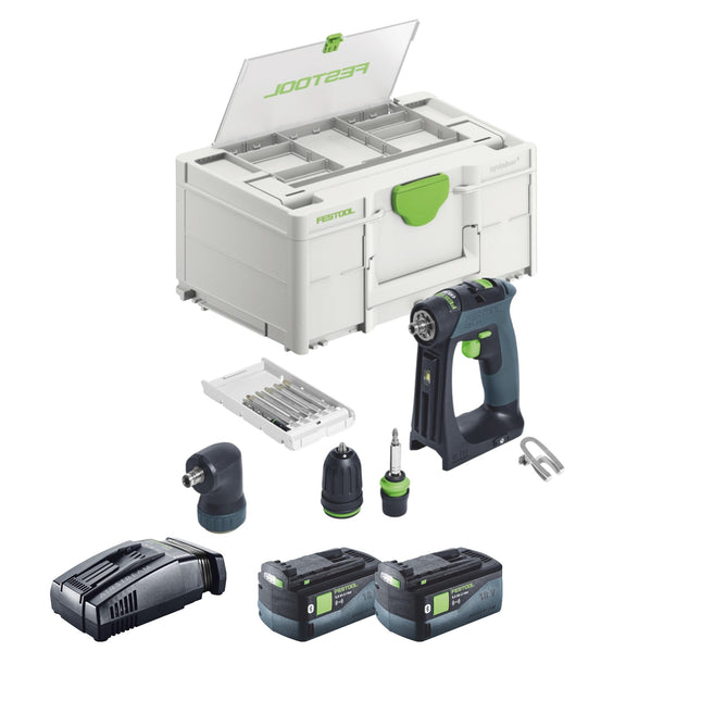 Festool CXS 18-Basic-Set cordless drill driver 18 V 40 Nm brushless + 2x battery 5.0 Ah + quick charger + systainer