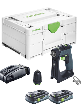 Festool CXS 18-Basic Akku Bohrschrauber 18 V 40 Nm Brushless + 2x Akku 4,0 Ah + Schnellladegerät + Systainer