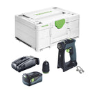 Akumulatorowa wiertarko-wkrętarka Festool CXS 18-Basic 18 V 40 Nm bezszczotkowa + 1x akumulator 5,0 Ah + szybka ładowarka + systainer