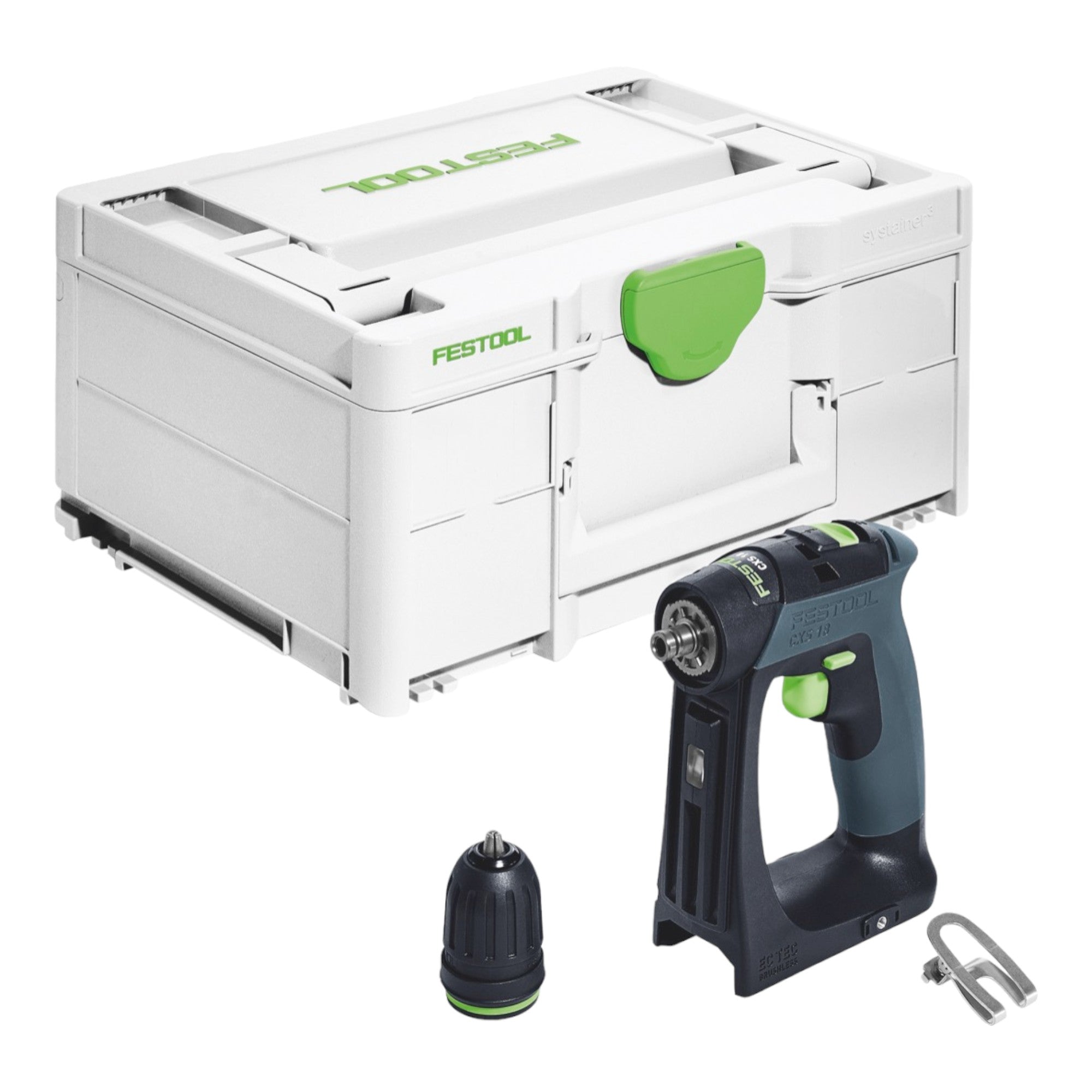 Festool CXS 18 Basic Akku Bohrschrauber 18 V 40 Nm Brushless 2x Akku 5 0 Ah Schnellladegeraet Systainer 1 - toolbrothers