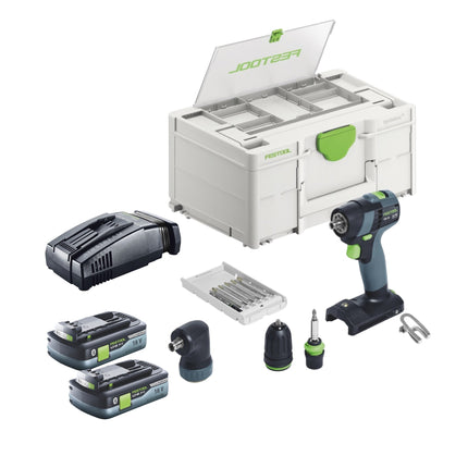 Festool TXS 18-Basic-Set cordless drill driver 18 V 40 Nm brushless + 2x battery 4,0 Ah + quick charger + systainer