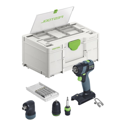 Festool TXS 18-Juego básico taladro atornillador inalámbrico 18 V 40 Nm sin escobillas + 2 baterías 5,0 Ah + cargador rápido + systainer