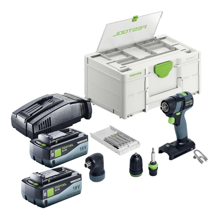 Festool TXS 18-Basic-Set Trapano avvitatore a batteria 18 V 40 Nm Brushless + 2x batteria 8,0 Ah + caricabatteria rapido + Systainer