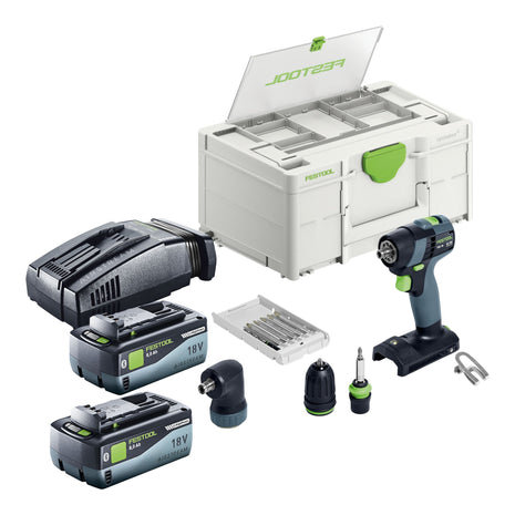 Festool TXS 18-Basic-Set Akku Bohrschrauber 18 V 40 Nm Brushless + 2x Akku 8,0 Ah + Schnellladegerät + Systainer