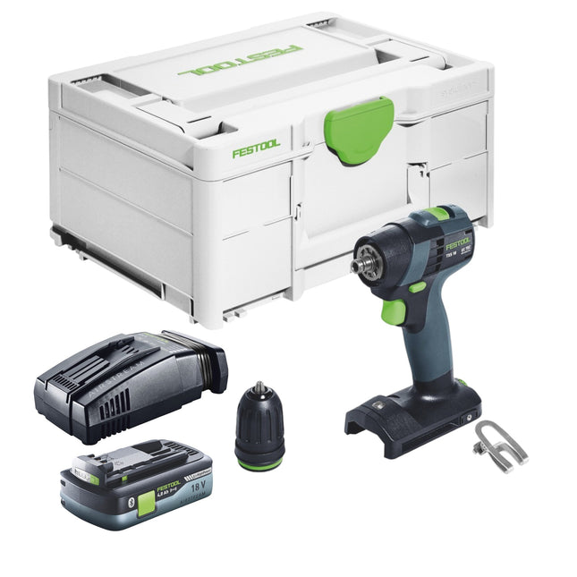 Festool TXS 18-Basic cordless drill driver 18 V 40 Nm brushless + 1x rechargeable battery 4.0 Ah + quick charger + systainer