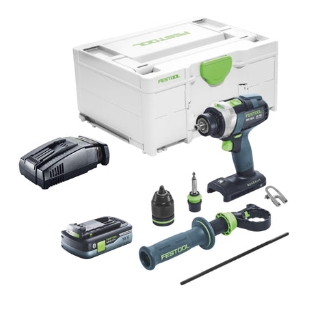 Festool TPC 18/4 I-Basic taladro percutor inalámbrico 18 V 75 Nm + 1x batería 4,0 Ah + cargador rápido + systainer