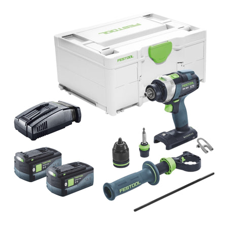 Taladro percutor a batería Festool TPC 18/4 I-Basic 18 V 75 Nm + 2 baterías 5,0 Ah + cargador rápido + systainer