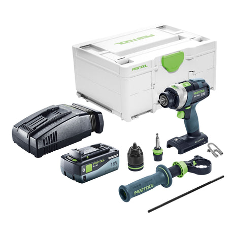 Festool TPC 18/4 I-Basic akumulatorowa wiertarko-wkrętarka udarowa 18 V 75 Nm + 1x akumulator 8,0 Ah + szybka ładowarka + systainer