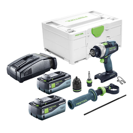 Festool TDC 18/4 I-Basic Akku Bohrschrauber 18 V 75 Nm Brushless + 2x Akku 8,0 Ah + Schnellladegerät + Systainer