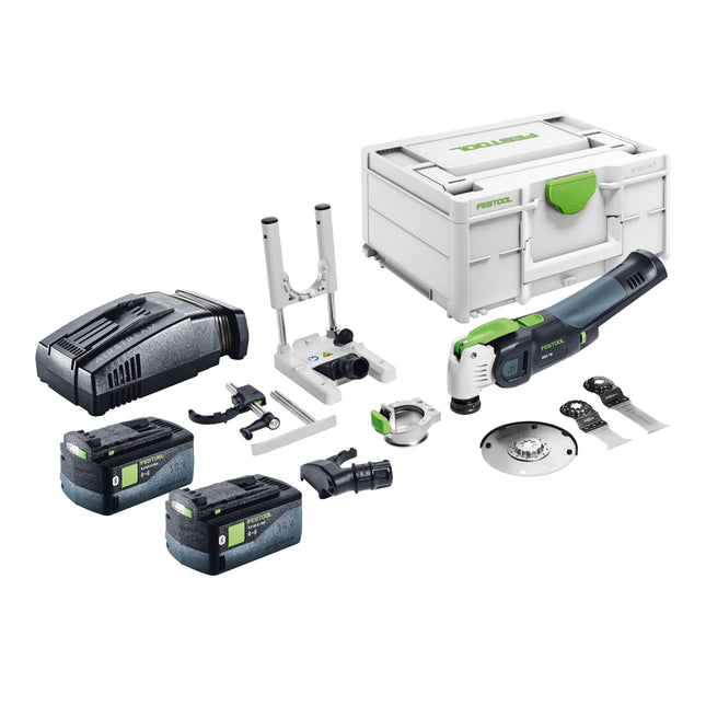 Festool VECTURO OSC 18 E-Basic Set herramienta oscilante sin cable 18 V Starlock Max Brushless + 2x batería recargable 5,0 Ah + cargador rápido + systainer