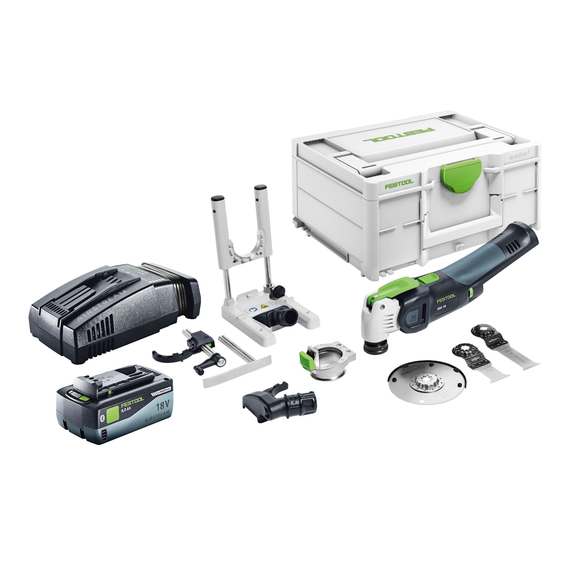 Festool VECTURO OSC 18 E Basic Set Akku Oszillierer 18 V Starlock Max Brushless 1x Akku 8 0 Ah Schnellladegeraet Systainer 0 - toolbrothers