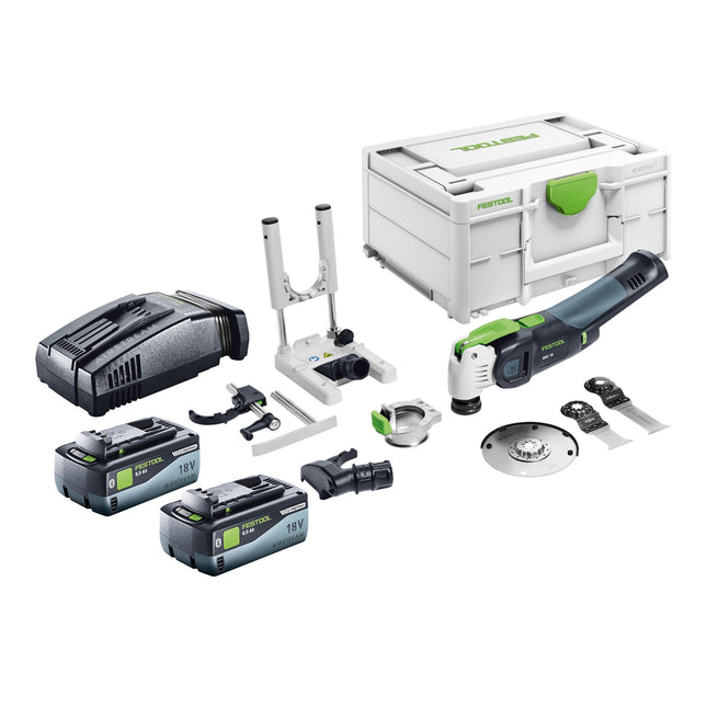 Festool VECTURO OSC 18 Basic Set herramienta oscilante sin cable 18 V Starlock Max Brushless + 2x batería 8,0 Ah + cargador rápido + systainer