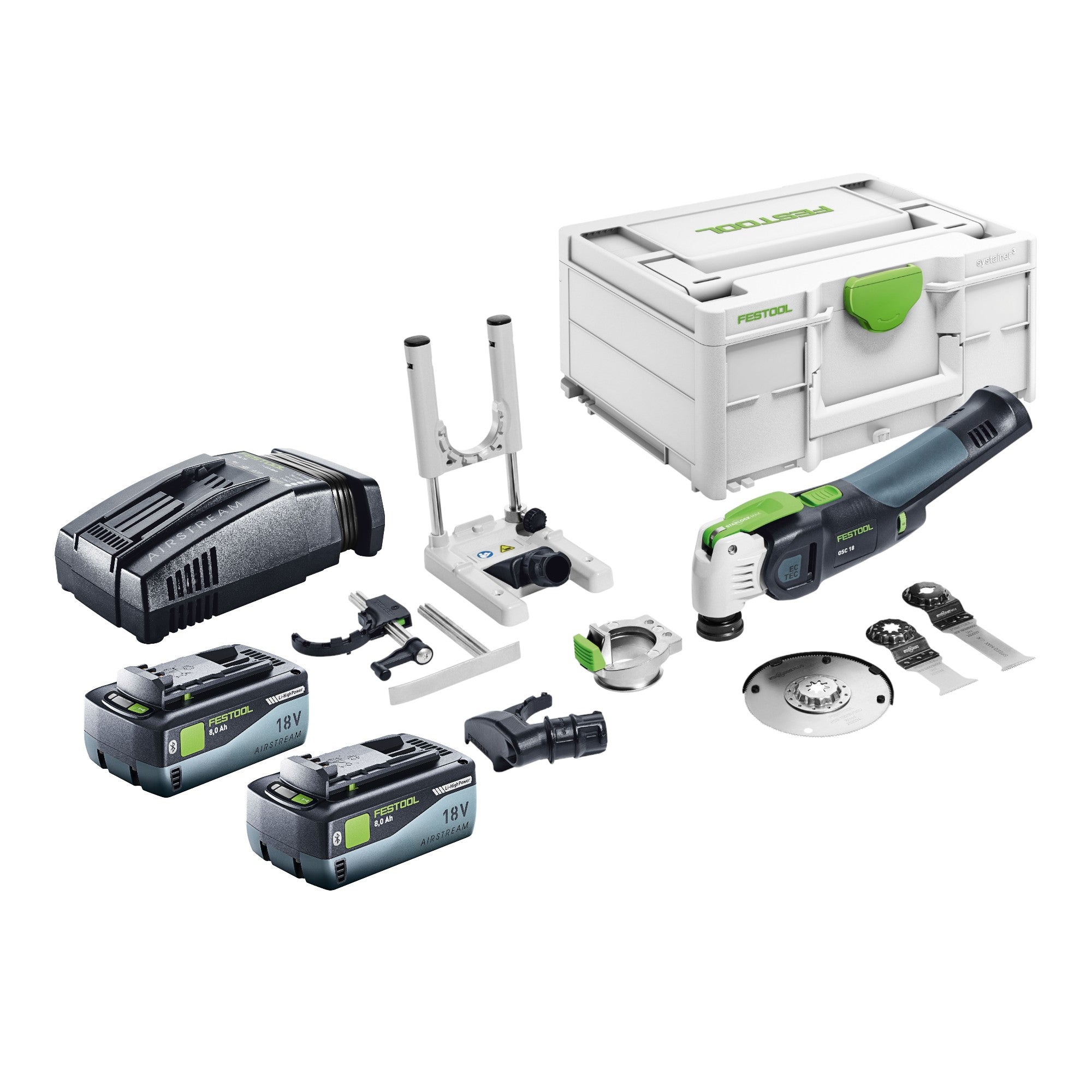 Festool VECTURO OSC 18 E Basic Set Akku Oszillierer 18 V Starlock Max Brushless 2x Akku 8 0 Ah Schnellladegeraet Systainer 0 - toolbrothers