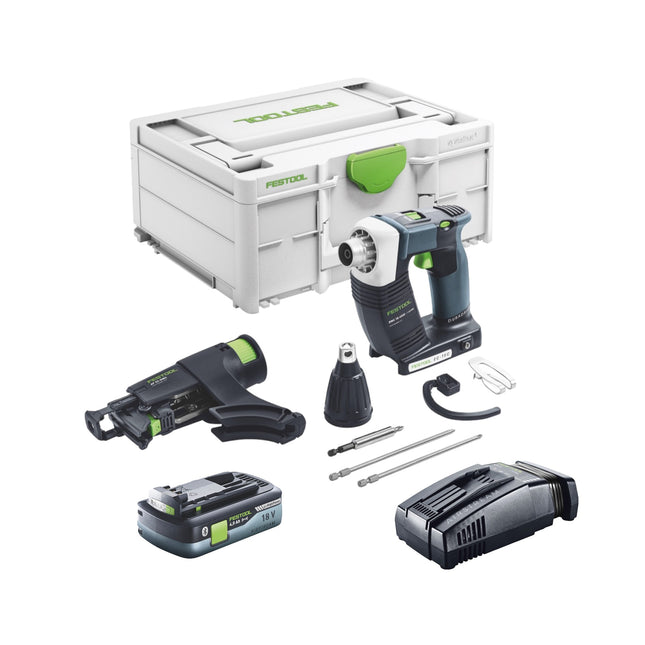 Festool DURADRIVE DWC 18-4500 Basic cordless construction screwdriver 18 V 14 Nm brushless + 1x rechargeable battery 4.0 Ah + quick charger + systainer