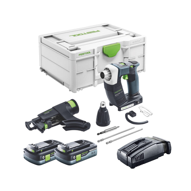 Festool DURADRIVE DWC 18-4500 Basic akumulatorowa wkrętarka budowlana 18 V 14 Nm bezszczotkowa + 2x akumulator 4,0 Ah + szybka ładowarka + systainer