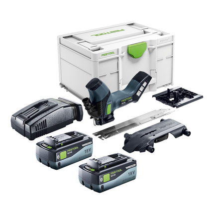Sierra aisladora sin cable Festool ISC 240 Basic 18 V 240 mm + 2x batería 8,0 Ah + cargador rápido + Systainer