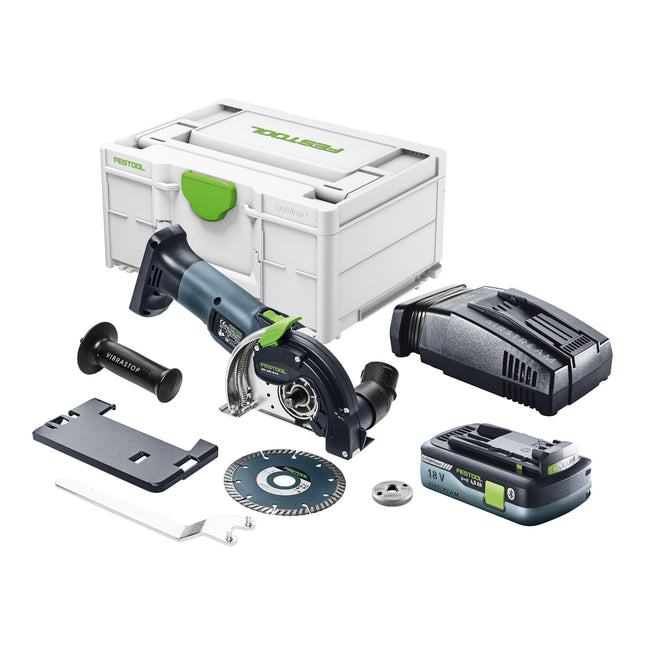 Sistema di taglio a mano libera a batteria Festool DSC-AGC 18-125 FH Basic 18 V 125 mm brushless + 1x batteria ricaricabile 4,0 Ah + caricatore rapido + systainer
