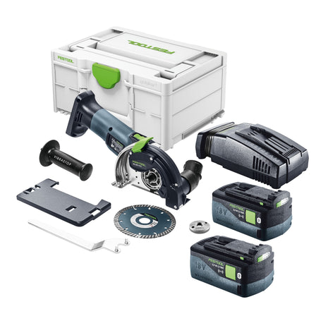 Festool DSC-AGC 18-125 FH EB-Basic sistema de separación de batería a mano alzada 18 V 125 mm sin escobillas + 2x batería 5,0 Ah + cargador rápido + systainer