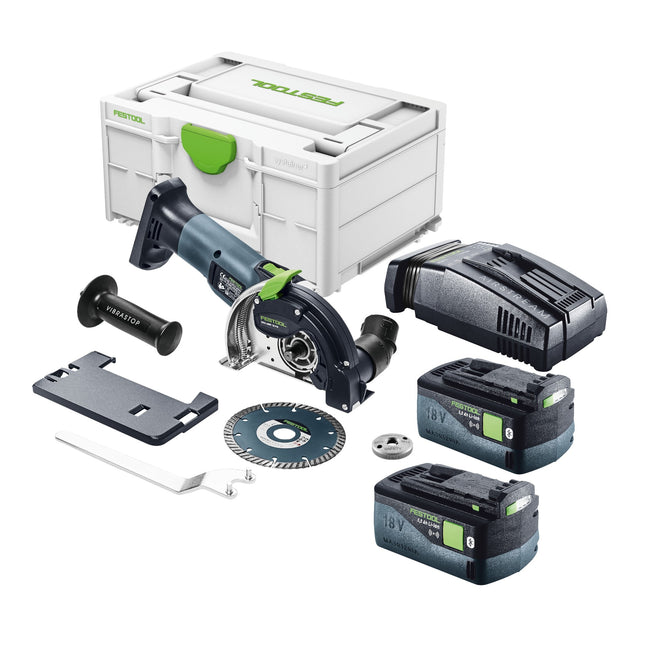 Festool DSC-AGC 18-125 FH EB-Basic sistema di taglio a mano libera a batteria 18 V 125 mm brushless + 2x batteria ricaricabile 5,0 Ah + caricatore rapido + systainer