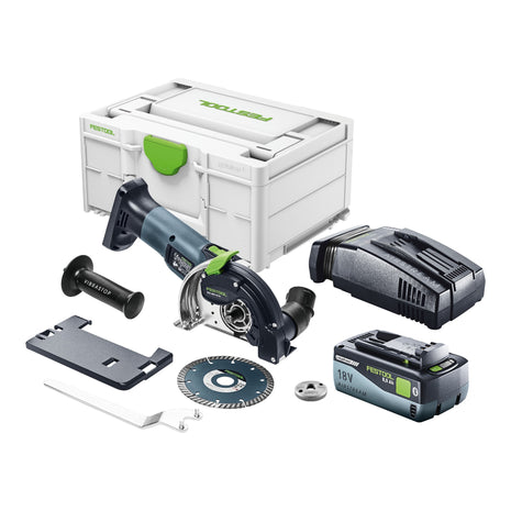 Festool DSC-AGC 18-125 FH EB-Basic akumulatorowy system tnący z wolnej ręki 18 V 125 mm bezszczotkowy + 1x akumulator 8,0 Ah + szybka ładowarka + systainer