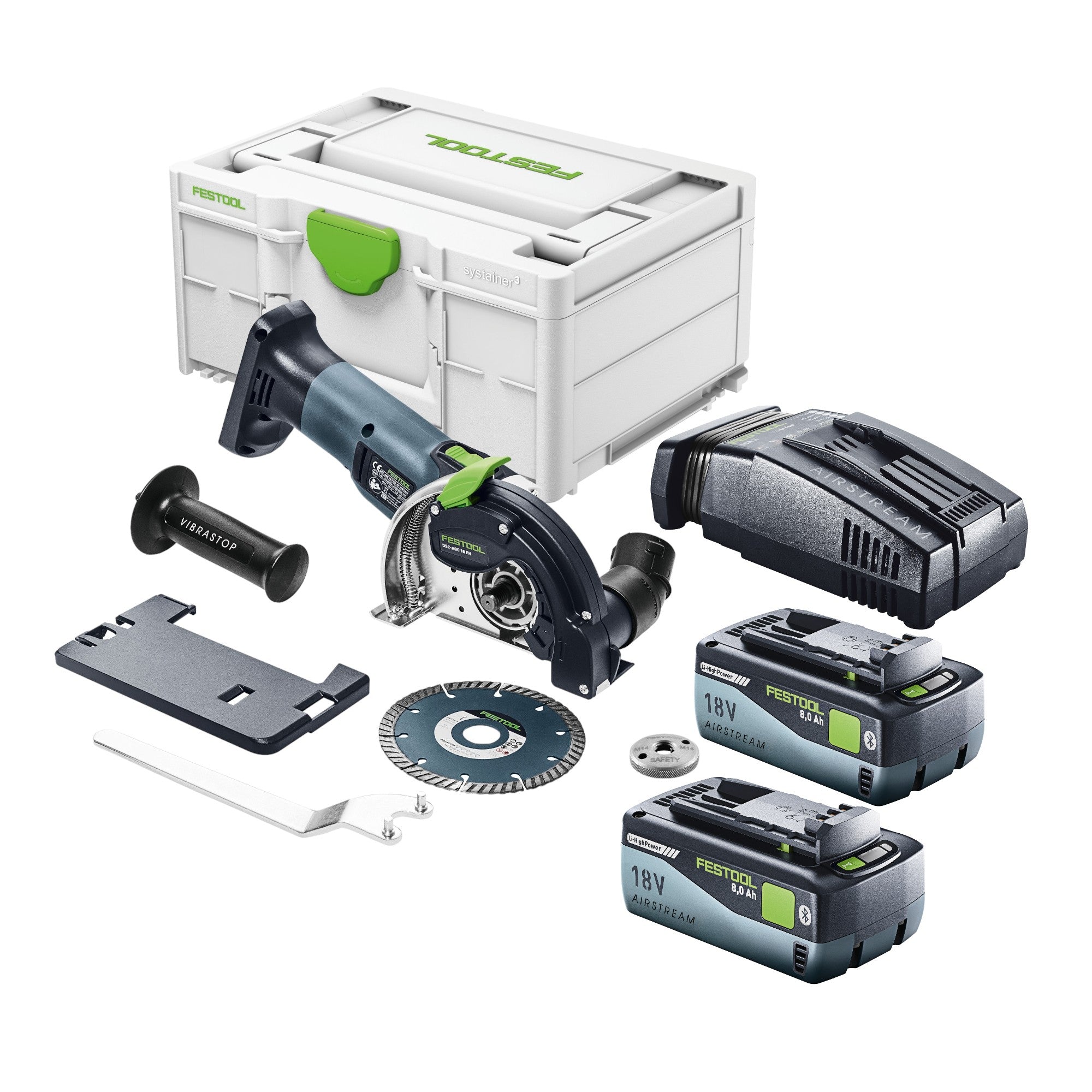 Festool DSC AGC 18 125 FH EB Basic Akku Freihandtrennsystem 18 V 125 mm Brushless 2x Akku 8 0 Ah Schnellladegeraet Systainer 0 - toolbrothers