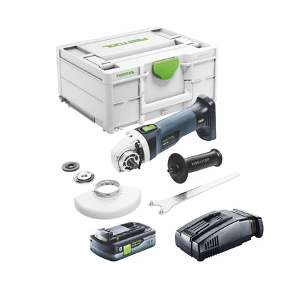 Festool AGC 18-125 EB-Basic amoladora angular sin cable 18 V 125 mm sin escobillas + 1x batería recargable 4,0 Ah + cargador rápido + systainer