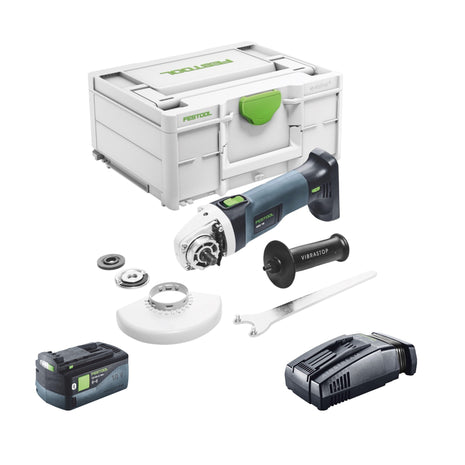 Festool AGC 18-125 EB-Basic cordless angle grinder 18 V 125 mm brushless + 1x rechargeable battery 5.0 Ah + quick charger + systainer