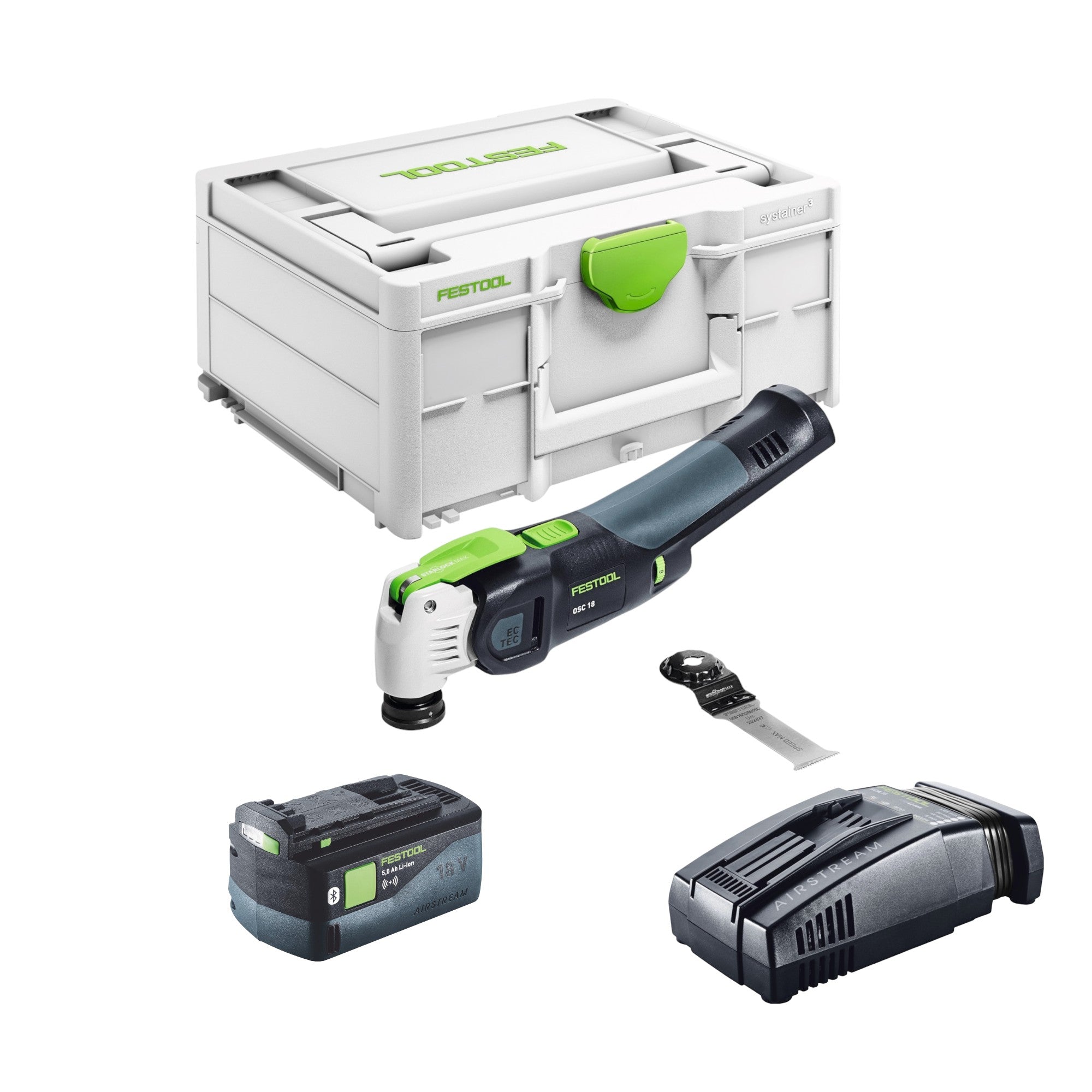 Festool VECTURO OSC 18 E Basic Akku Oszillierer 18 V Starlock Max Brushless 1x Akku 5 0 Ah Schnellladegeraet Systainer 0 - toolbrothers