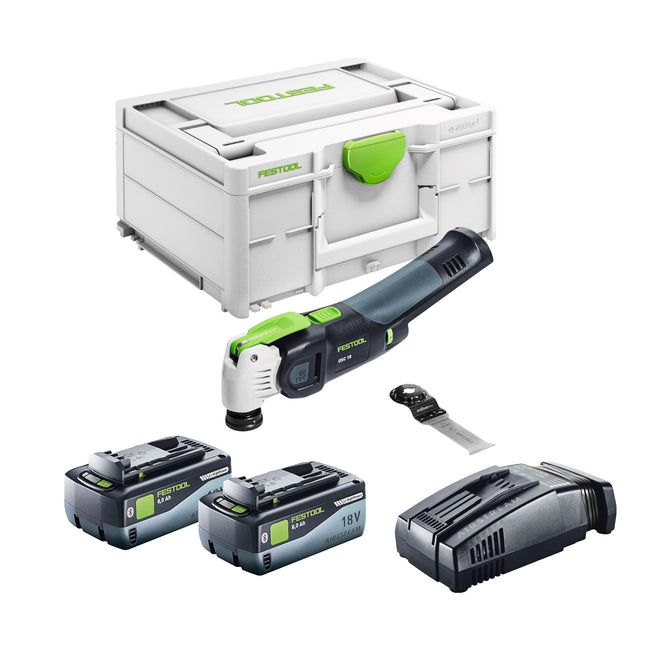 Festool VECTURO OSC 18 Basic utensile oscillante a batteria 18 V Starlock Max Brushless + 2x batteria 8,0 Ah + caricatore rapido + systainer