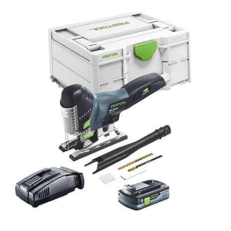 Festool CARVEX PSC 420 EB-Basic cordless pendulum action jigsaw 18 V 120 mm brushless + 1x rechargeable battery 4.0 Ah + quick charger + Systainer