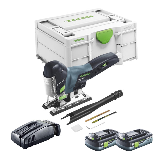 Festool CARVEX PSC 420 EB-Basic sierra de calar pendular sin cable 18 V 120 mm sin escobillas + 2x batería recargable 4,0 Ah + cargador rápido + Systainer