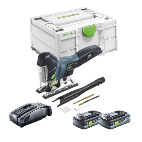 Festool CARVEX PSC 420 EB-Basic cordless pendulum action jigsaw 18 V 120 mm brushless + 2x rechargeable battery 4.0 Ah + quick charger + Systainer