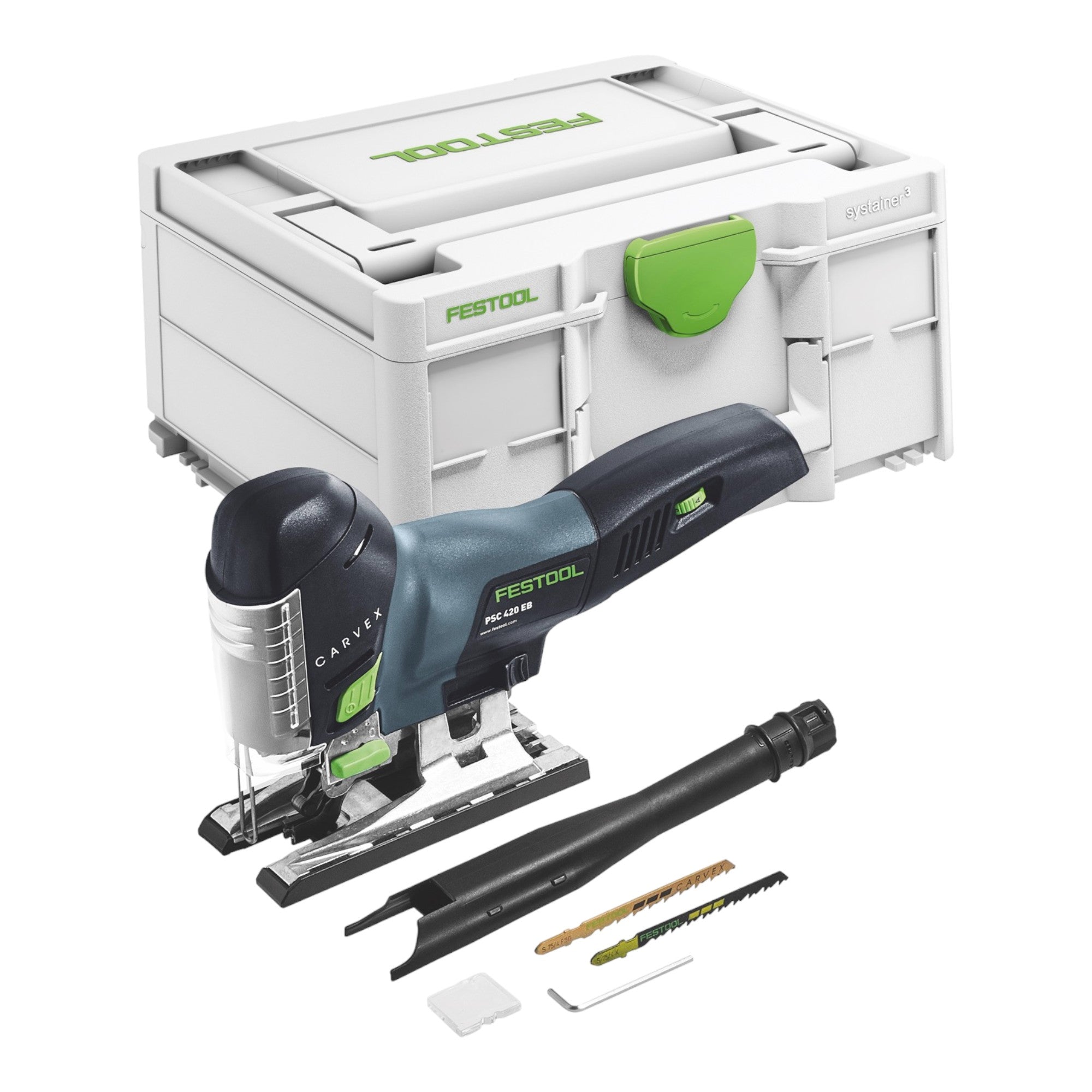 Festool CARVEX PSC 420 EB Basic Akku Pendelstichsaege 18 V 120 mm Brushless 2x Akku 4 0 Ah Schnellladegeraet Systainer 1 - toolbrothers