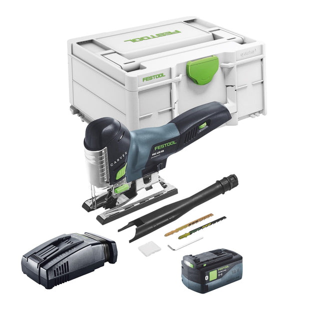 Festool CARVEX PSC 420 EB-Basic sierra de calar pendular sin cable 18 V 120 mm sin escobillas + 1x batería recargable 5,0 Ah + cargador rápido + Systainer