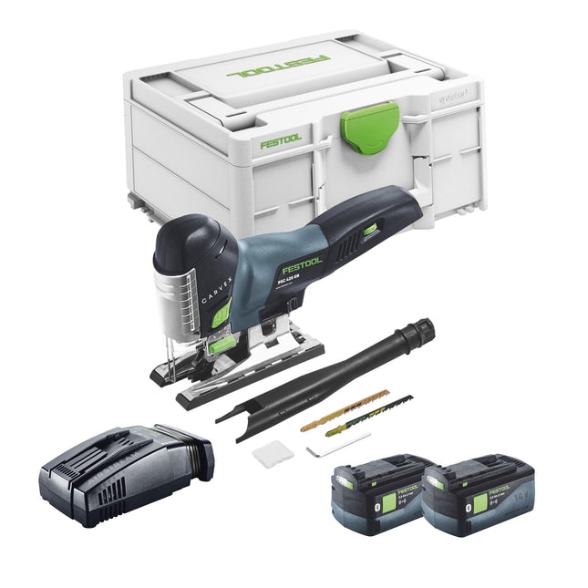 Festool CARVEX PSC 420 EB-Basic sierra de calar pendular sin cable 18 V 120 mm sin escobillas + 2x batería recargable 5,0 Ah + cargador rápido + Systainer