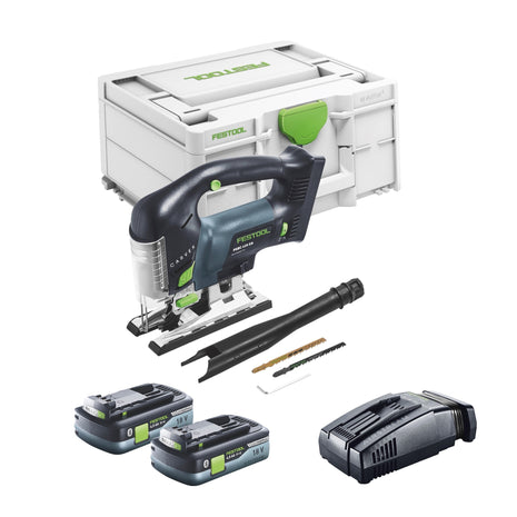 Festool CARVEX PSBC 420 EB-Basic cordless pendulum action jigsaw 18 V 120 mm brushless + 2x rechargeable battery 4.0 Ah + quick charger + Systainer