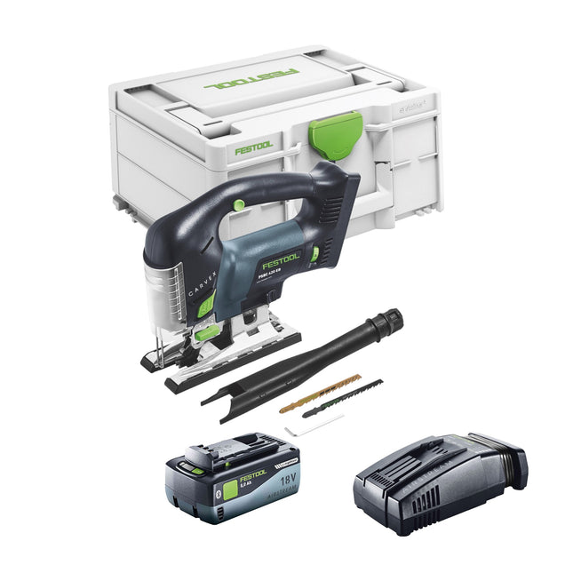 Festool CARVEX PSBC 420 Basic seghetto alternativo a pendolo a batteria 18 V 120 mm brushless + 1x batteria ricaricabile 8,0 Ah + caricatore rapido + Systainer
