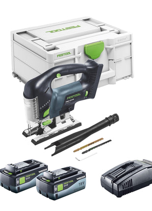 Festool CARVEX PSBC 420 EB-Basic sierra de calar pendular a batería 18 V 120 mm sin escobillas + 2x batería 8,0 Ah + cargador rápido + systainer