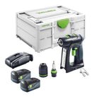 Festool C 18 Basic akumulatorowa wiertarko-wkrętarka 18 V 45 Nm bezszczotkowa + 2x akumulator 5,0 Ah + szybka ładowarka + systainer