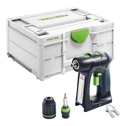 Festool C 18 Basic Taladro atornillador con batería 18 V 45 Nm sin escobillas + 1 batería 8,0 Ah + cargador rápido + Systainer